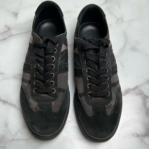 Burberry Men’s Black Lowtop Plaid Sneakers (42)